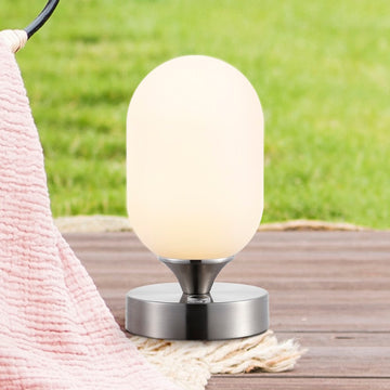 Eli 8" Bohemian Farmhouse Iron Rechargeable Integrated LED Table Lamp - JONATHAN Y